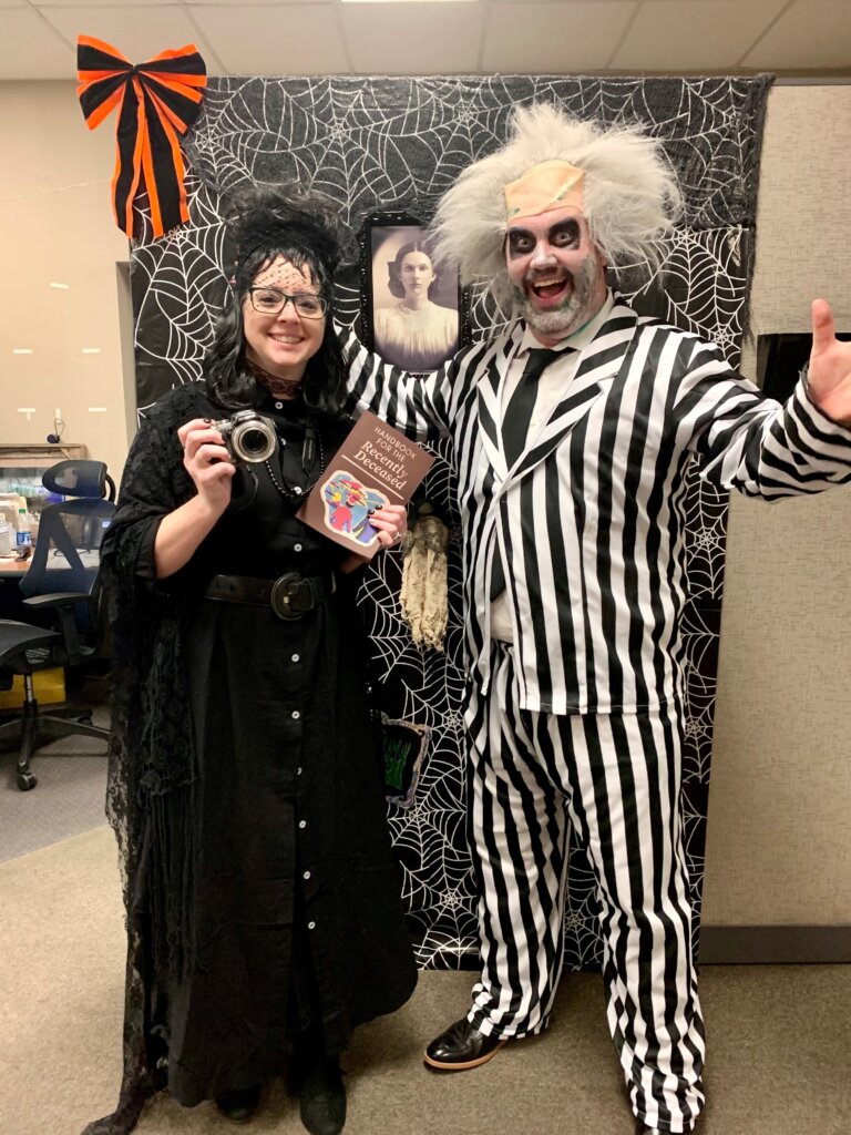 Beetlejuice and Lydia holloween